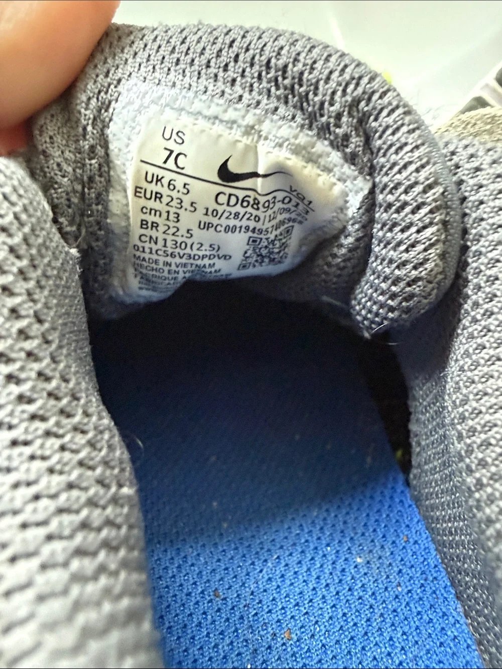 Nike Kids' Sneakers - Gray, Blue & Neon Yellow Accents